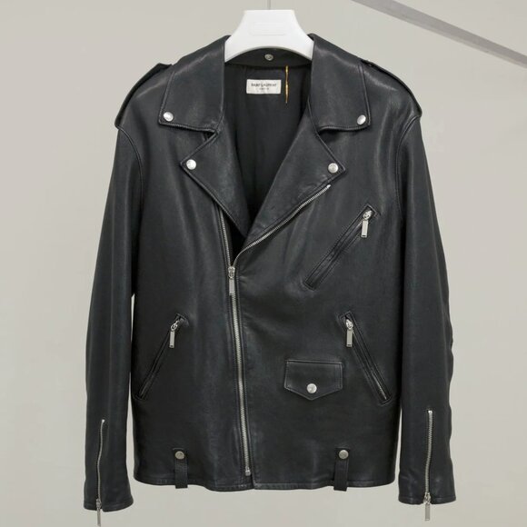 Saint Laurent SS/18 Runway Black Leather Biker-Style Jacket - Picture 2 of 9